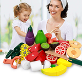 木制切切看水果蔬菜磁性切切乐儿童玩具桶装男女孩宝宝过家家厨房