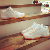 乔丹11代Citrus低帮Air Jordan篮球鞋aj11柑橘白橙女鞋580521-139