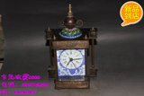 古玩杂项 珐琅彩景泰蓝老座钟 老式机械表 机械钟 纯铜老钟表