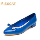 KISSCAT接吻猫套脚低跟方跟浅口单鞋职业通勤OL女鞋D55103-05QA-W