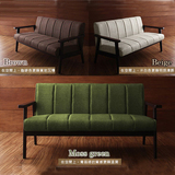 北欧实木布艺沙发 日式小户型简约现代咖啡厅单人双人休闲沙发椅