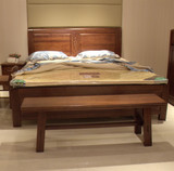 现代简约桃花芯木实木床家具 中式实木双人床1.5 1.8米实木床特价