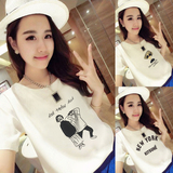 夏季韩版学生闺蜜装白色短袖t恤女装大码宽松显瘦半袖体恤上衣潮