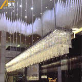现代简约吧台水晶吊灯led灯餐厅长方形吊灯酒店会所大堂过道灯具