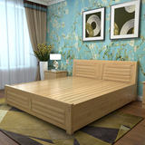 包邮全实木双人床1.5松木成人床1.8米大床抽屉储物床单人床原木床