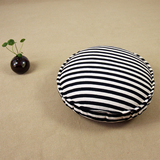 黑色条纹 淡饭棉麻榻榻米坐垫 加厚椅垫 方形圆形可拆洗飘窗垫