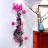 体墙贴亚克力玄关走廊卧室温馨田园创意背景墙贴纸蔷薇花3D水晶立