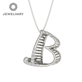 Jewelvary钻石吊坠 白金字母项链 锁骨链 女款高端 礼物饰品包邮