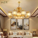 新中式吊灯全铜吊灯客厅灯中式灯具大气奢华现代圆形餐厅卧室吊灯