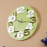 韩版苹果绿个性时钟时尚田园现代简约圆形钟表挂钟客厅创意静音