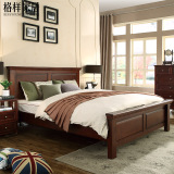 美式乡村全实木床1.5米1.8米简约新中式双人床卧室婚床韩式田园床