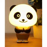 呆萌熊猫阿宝灯智能对话控制台灯 创意智能声控灯 语音报时闹钟