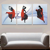 客厅装饰画现代抽象时尚创意画人物艺术壁画挂画水晶画舞蹈三联画