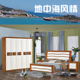地中海松木床实木床1.5米1.8米宾馆酒店宿舍公寓出租房板木双人床
