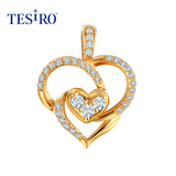 新品TESIRO通灵珠宝 豪华群镶 雅典娜女神钻石吊坠（赠18K链）