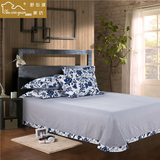 生态喷气全棉简约纯色床单 纯棉斜纹被单单件单双人直角圆角床单