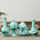手绘陶瓷小花瓶悬挂青瓷白瓷花插水培迷你小花瓶创意摆件家居饰品