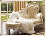 新古典实木家具欧式沙发贵妃榻法式田园贵妃椅美人榻真皮懒人躺椅