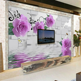 3d大型欧式简约田园自然风景墙纸壁画花朵客厅电视背景墙沙发卧室