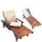 碳化防腐木制休闲躺椅 阳台实木折叠午休靠椅 户外游泳池沙滩椅
