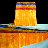 藏传佛教密宗佛堂装饰用品 纯黄富贵花帷幔 墙围桌围普玛 长5米