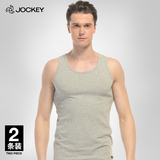 2件装Jockey男士背心 棉加弹力纤维舒适修身吸湿 贴身无袖