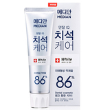 韩国进口正品 麦迪安86%牙膏美白强效去黄渍去牙结石120g批发白色