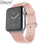 Biaze Apple watch真皮手表表带女 iwatch苹果手表表带男运动粉色