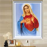 热卖钻石画耶稣圣心像圣母天主教圣物天主教十字绣点钻客厅满钻方