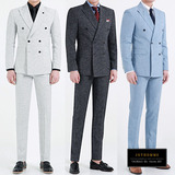 韩国代购新款男双排扣西装韩版商务绅士修身型男结婚礼服西装套装