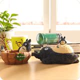 宫崎骏漫画龙猫大号烟灰缸带盖创意个性可爱树脂摆件特价创意礼品