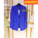 百丝BAISI专柜正品秋装新品 OL蓝色长袖中长款西装外套ABC408501