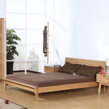 设计师家具高档橡木 双人床 1.5米1.8米 单人床1.2米 日式 实木床