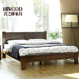 喜之林橡木床全纯实木双人床1.8米简约现代环保原木卧室家具