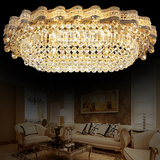 厅灯饰椭圆形水晶灯吸顶灯金色传统长方形客厅灯具圆形水晶灯餐