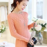 秋冬季新款女装2016韩版修身中长款包臀打底紧身毛衣女士线衣长袖