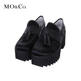 MO&Co.复古松糕鞋防水台高跟鞋粗跟单鞋厚底鞋M141ORS150 moco