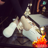 2015韩版休闲鞋白色鞋子小白鞋夏帆布鞋平底板鞋学生布鞋女款单鞋