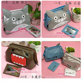 满39包邮 韩国版可爱卡通龙猫多魔君PU化妆包大容量防水手包笔袋