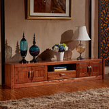 三包到家 中式100%全实木电视柜简约 美国红橡木家具组合地柜现代