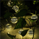 创意太阳能灯串 花园圣诞树装饰 太阳能银球灯串 家居庭院装饰灯