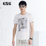 GXG[特惠]男装新款 男士时尚休闲百搭白色圆领短袖t恤#42144222