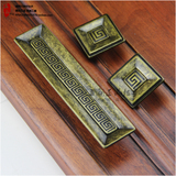 中式高端拉手柜门抽屉把手新中式仿古青古铜做旧拉手中式方块拉手