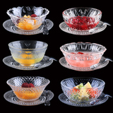 透明玻璃碗水晶钻石雕花碗碟套装米饭沙冰水果沙拉盘甜品冰淇淋碗