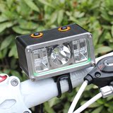 夜骑 自行车灯 前灯 T6灯珠远射强光调焦手电筒山地车单车配件