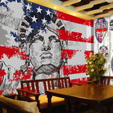 欧式个性复古自由女神像大型壁纸墙纸 西餐厅咖啡屋休闲吧3D壁画