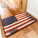 美式国旗复古时尚个性玄关门厅入户进门地毯门垫防滑地垫短毛脚垫