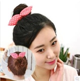 韩国兔耳朵丸子头花苞头海绵盘发器甜美可爱韩版式美发工具盘发圈