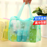 韩国时尚印花防水透明网袋洗澡包浴室整理袋洗漱包洗浴袋化妆包包
