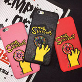 MLGB辛普森甜甜圈刺绣手机壳iPhone6皮质苹果6plus保护套6s潮牌